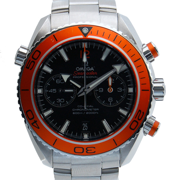 オメガ　OMEGA　シーマスター　プラネットオーシャン　クロノグラフ　232.30.46.51.01.002　オレンジベゼル　ブラック　USED　中古