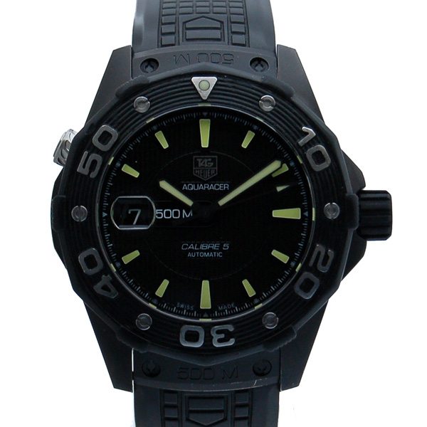 タグホイヤー　TAG HEUER　アクアレーサー　キャリバー5　WAJ2180.FT6015　フルブラック　43mm　PVD　USED　中古