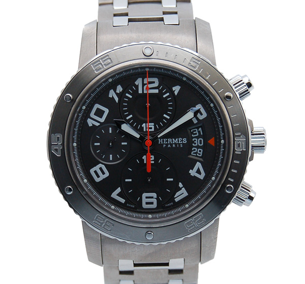 エルメス　HERMES　クリッパークロノ　メカニカルダイバー　CP2.941.230/4963　メンズ　自動巻　グレー　USED　中古