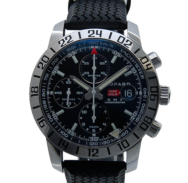 ショパール　CHOPARD　ミッレミリアGT　XL　GMTクロノ　自動巻　168992-3001　ブラック　ラバーベルト　USED　中古