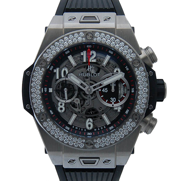 ウブロ　HUBLOT　ビッグバン　ウニコ　チタニウム　ダイヤベゼル　411.NX.1170.RX.1104　45mm　チタン　USED　中古