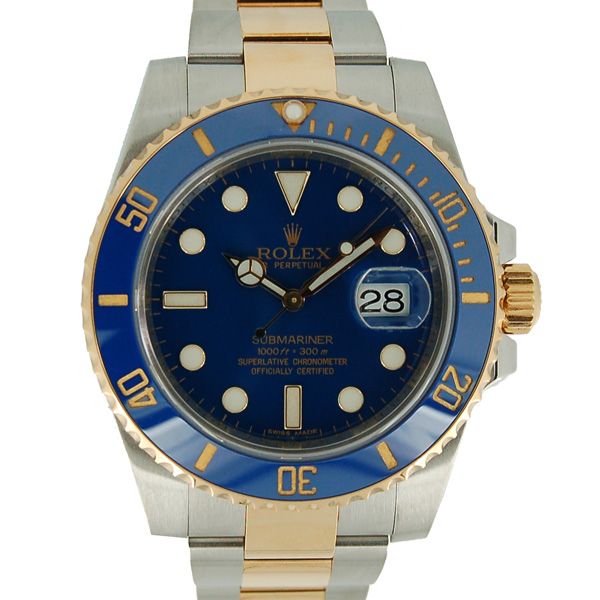 ロレックス　ROLEX　サブマリーナ　コンビ　Ref.116613LB　V番ルーレット　マットブルー(つや無し)　SS×YG　40mm　USED　中古