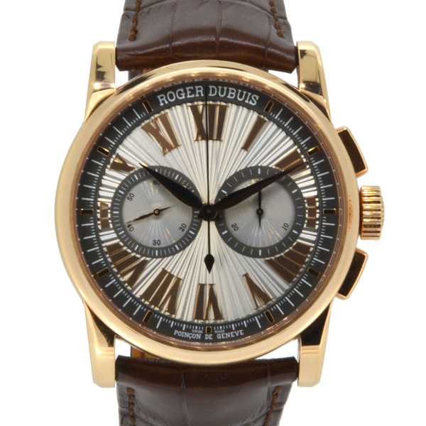 ロジェ・デュブイ　ROGER DUBUIS　オマージュ　マイクロロータークロノグラフ　RDDBHO0569　18KPG　42mm　革ベルト　USED　中古