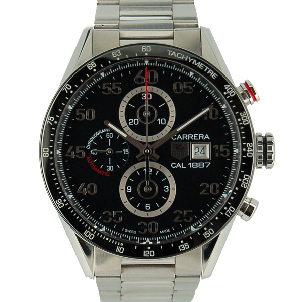 タグホイヤー　TAG HEUER　カレラタキメータークロノ　キャリバー1887　CAR2A10.BA0799　ブラック　SS　43mm　USED　中古