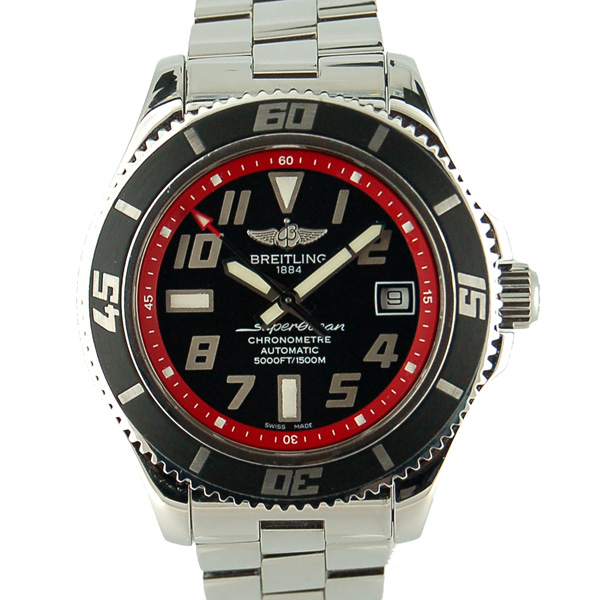 ブライトリング　BREITLING　スーパーオーシャン42　A187B31PRS　アビスレッド　42mm　SSブレス　USED　中古