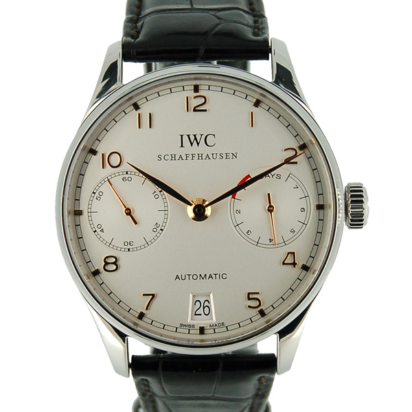 IWC　ポルトギーゼ　オートマティック　7デイズ　IW500114　シルバー　SS　革ベルト　USED　中古