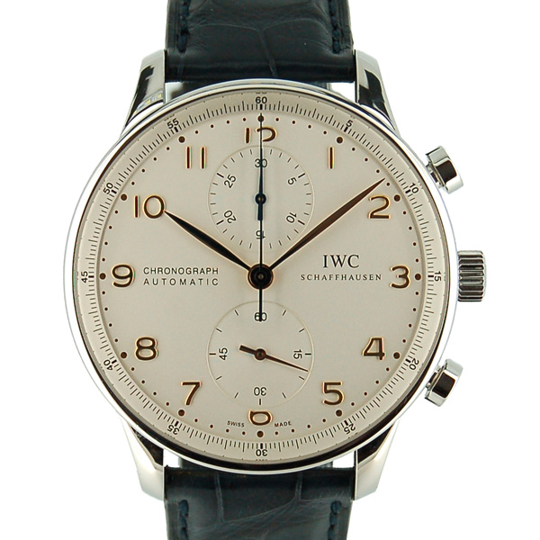 IWC　ポルトギーゼ　IW371401　シルバー　金針　自動巻　革ベルト　USED　中古