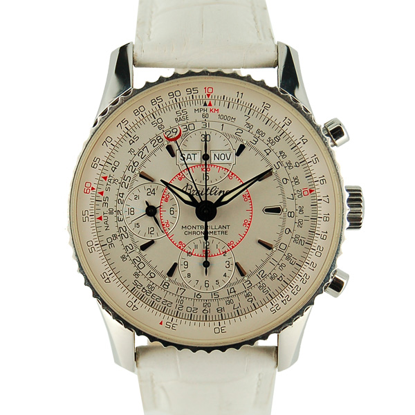 ブライトリング　BREITLING　モンブリランダトラ　A21330　シルバー　SS　革　USED　中古