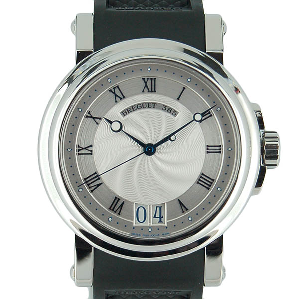 ブレゲ　BREGUET　マリーン2　ラージデイト　5817ST/12/5V8　SS　シルバー　39mm　ラバー　USED　中古