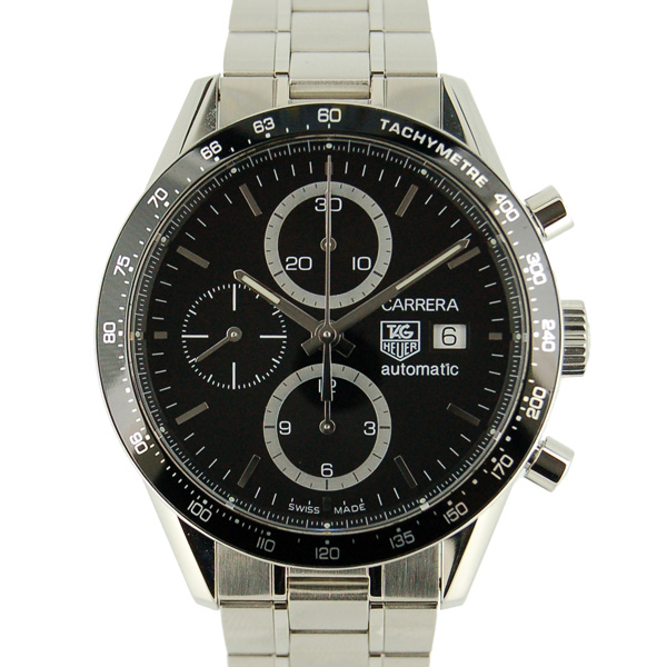 タグホイヤー　TAG HEUER　カレラタキメーター　クロノグラフ　CV2010.BA0786　SS　ブラック　自動巻　USED　中古