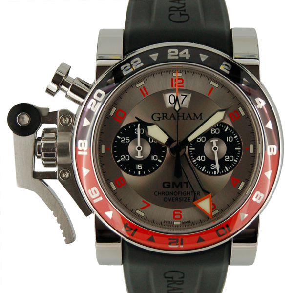 グラハム　GRAHAM　クロノファイター　オーバーサイズ　GMT　ビッグデイト　20VASGMT.S01A.K10B　USED　中古