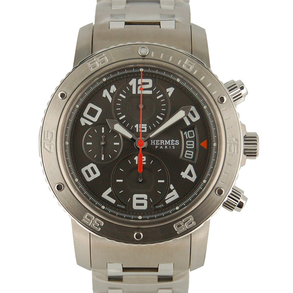 エルメス　HERMES　クリッパークロノ　メカニカルダイバー　CP2.941.230/4963　メンズ　自動巻　グレー　USED　中古