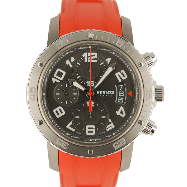 エルメス　HERMES　クリッパークロノ　メカニカルダイバー　CP2.941.220/1C4　グレー　USED　中古