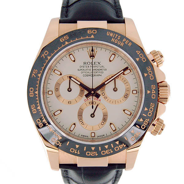 ロレックス　ROLEX　デイトナ　Ref.116515LN　K18PG　セラミックベゼル　40mm　アイボリー　革ベルト　G番　USED　中古