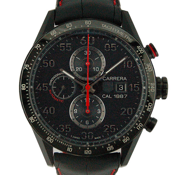 タグホイヤー　TAG HEUER　カレラ1887　クロノグラフ　レーシング　CAR2A80.FC6237　チタン　PVD　革ベルト　USED　中古