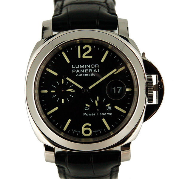パネライ　PANERAI　ルミノールパワーリザーブ　44mm　PAM00090　自動巻　SS　ブラック　革ベルト　USED　中古