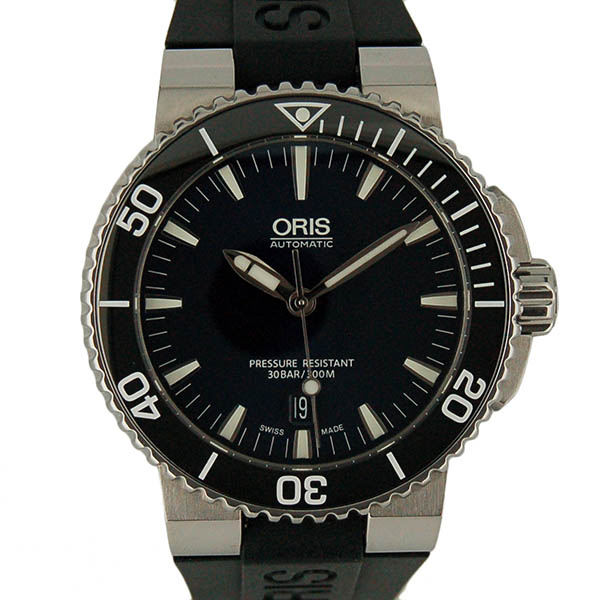オリス　ORIS　アクイス　デイト　733 7653 4135M　SS　43mm　ブルー　USED　中古