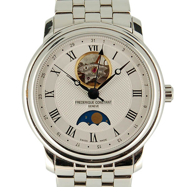 フレデリック・コンスタント　FREDERIQUE CONSTANT　クラシック　ハートビート　ムーンフェイズ　FC-335MC4P6B2　SS　シルバー　USED　中古