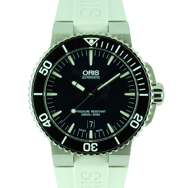 オリス　ORIS　アクイス　デイト　733 7653 4135R　SS　43mm　ブルー　ホワイトラバー　未使用品