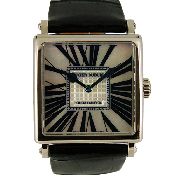 ロジェ・デュブイ　ROGER DUBUIS　ゴールデンスクエア　G37 14 0 GN1.7A　世界28本限定　18KWG　革ベルト　USED　中古