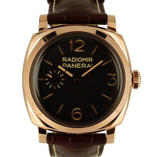 パネライ　PANERAI　ラジオミール1940　オロロッソ　PAM00398　ブラウン　革　18KRG　世界100本限定　手巻き　USED　中古