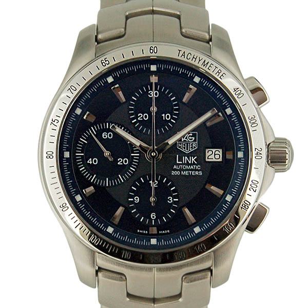 タグホイヤー　TAG HEUER　リンク　タキメータークロノグラフ　CJF2114.BA0594　ブルー　USED　中古