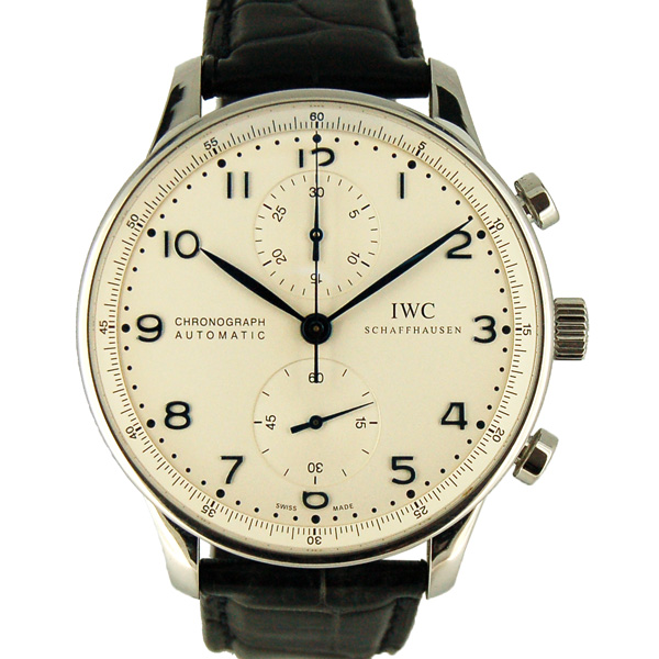 IWC　ポルトギーゼ　クロノグラフ　シルバー　青針　IW371417　自動巻　USED　中古