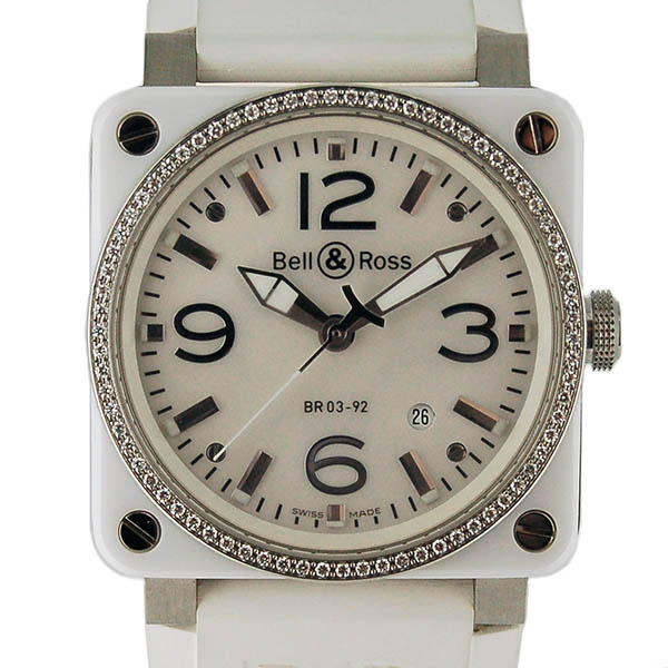ベル＆ロス　BELL＆ROSS　アビエーター　BR03-92　42mm　ダイヤベゼル　セラミック　自動巻　シェル　USED　中古