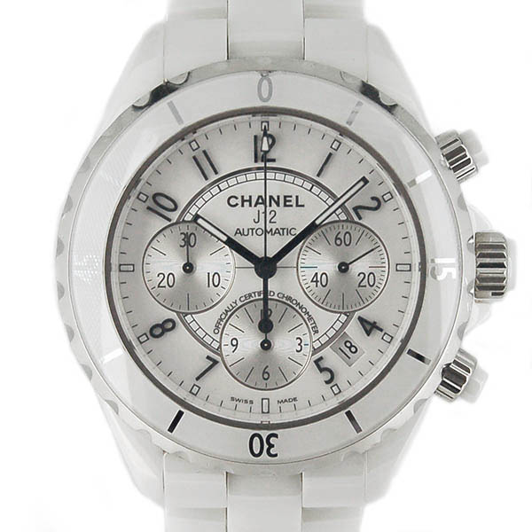 シャネル　CHANEL　J12　クロノグラフ　H1007　ホワイトセラミック　メンズ　41mm　USED　中古