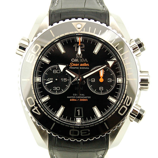 オメガ　OMEGA　シーマスター　プラネットオーシャン　クロノグラフ　マスタークロノメーター　215.33.46.51.01.001　ブラック　46mm　SS　革ベルト　USED　中古