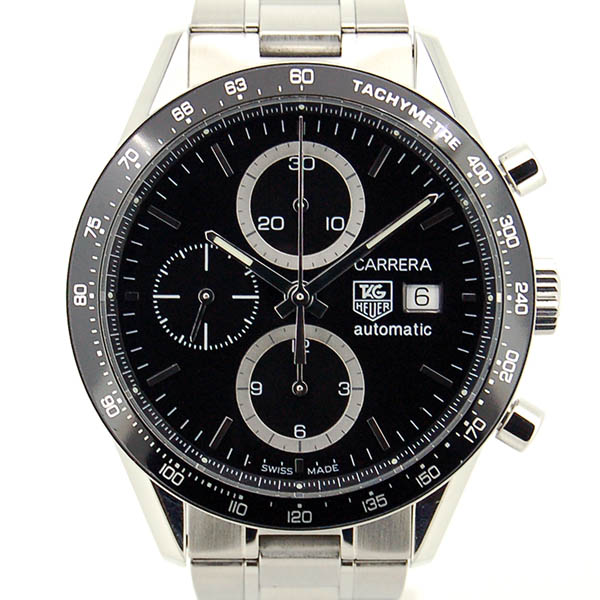 タグホイヤー　TAG HEUER　カレラタキメーター　クロノグラフ　CV2010.BA0786　SS　ブラック　自動巻　USED　中古