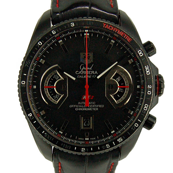 タグホイヤー　TAG HEUER　グランドカレラ　クロノグラフ　キャリバー17　RS2　CAV518B.FC6237　革ベルト　USED　中古