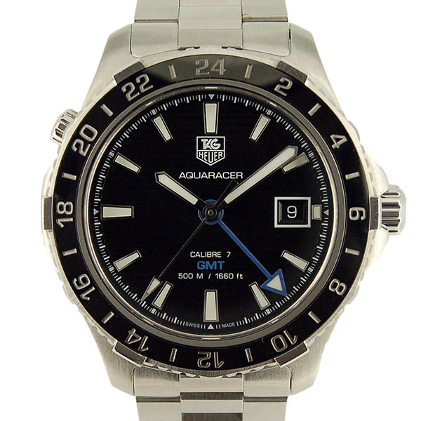 タグホイヤー　TAG HEUER　アクアレーサー　キャリバー7　GMT　WAK211A.BA0830　41mm　ブラック　USED　中古