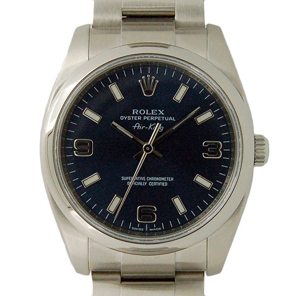 ロレックス　ROLEX　オイスターパーペチュアル　エアキング　Ref.114200　ブルー369　Z番ルーレット　USED　中古
