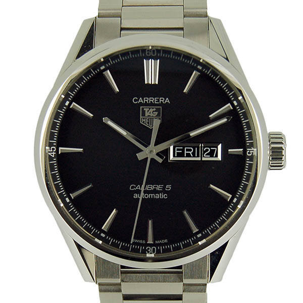 タグホイヤー　TAG HEUER　カレラ　デイデイト　キャリバー5　WAR201A.BA0723　SS　ブラック　USED　中古