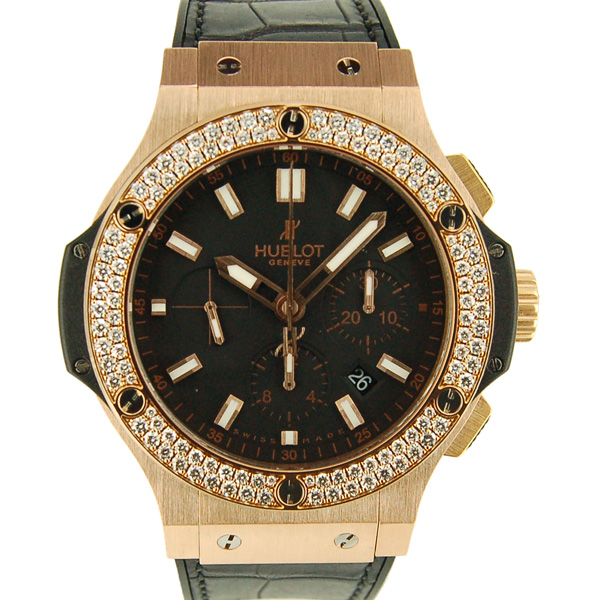 ウブロ　HUBLOT　ビッグバンエボリューション　ベゼルダイヤ　レッドゴールド　301.PX.1180.GR.1104　44mm　革ベルト　USED　中古