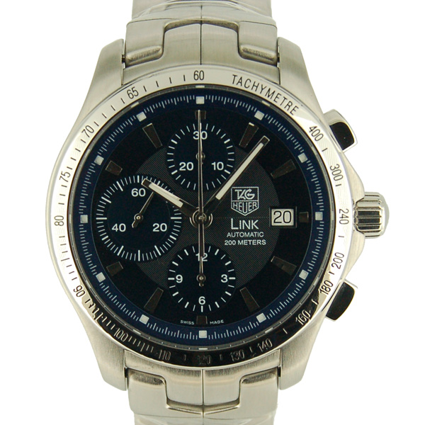 タグホイヤー　TAG HEUER　リンク　タキメータークロノグラフ　CJF2114.BA0594　ブルー　SS　USED　中古