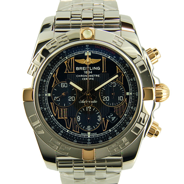 ブライトリング　BREITLING　クロノマット44　ビコロ　B011B57PA　オニキスブラックローマ　USED　中古