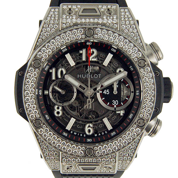 ウブロ　HUBLOT　ビッグバン　ウニコ　チタニウム　パヴェ　411.NX.1170.RX.1704　ダイヤモンド　USED　中古