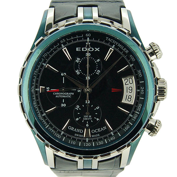エドックス　EDOX　グランドオーシャン　クロノグラフ　01201-357B-BUIN　48mm　ブルー　USED　中古