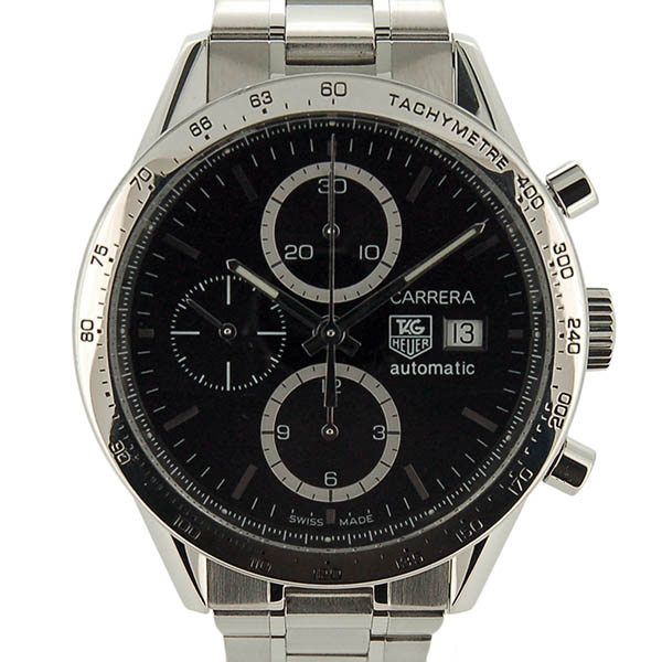 タグホイヤー　TAG HEUER　カレラタキメトリックエレガンス　CV2016.BA0786　ブラック　自動巻き　SS　USED　中古