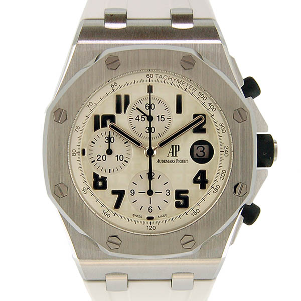 オーデマ・ピゲ　AUDEMARS PIGUET　ロイヤルオーク　オフショアクロノ　サファリ　26170ST.OO.D091CR.01　アイボリー　ラバーベルト　USED　中古