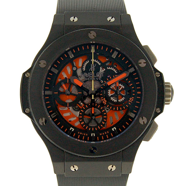 ウブロ　HUBLOT　ビッグバン　アエロバン　オールブラック　オレンジ　310.CI.1190.RX.AB010　セラミック　44mm　世界５００本限定　USED　中古