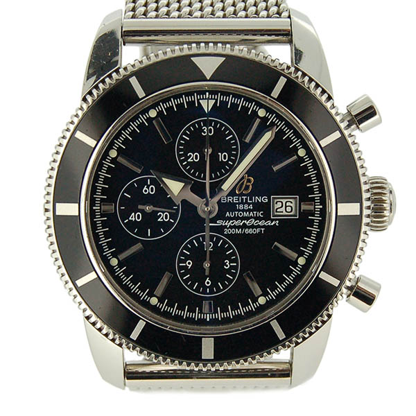 ブライトリング　BREITLING　スーパーオーシャンヘリテージ　クロノグラフ　46mm　A272B08OCA　ブラック　SSブレス　200m防水　USED　中古