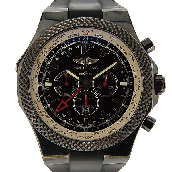ブライトリング　BREITLING　ベントレー　GMT　クロノグラフ　M47362　PVD　ブラック　ラバーベルト　世界1000本限定　USED　中古