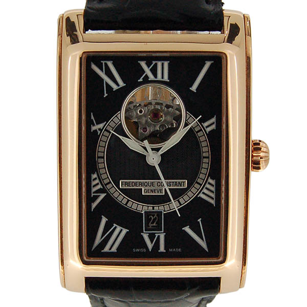 フレデリック・コンスタント　FREDERIQUE CONSTANT　カレ　ハートビート　FC-315BS4C24　革ベルト　ブラック　USED　中古