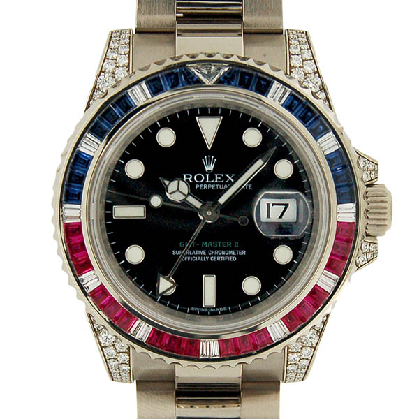 ロレックス　ROLEX　GMTマスター2　Ref.116759SARU  サファイアルビーダイヤ　18KWG　V番　USED　中古