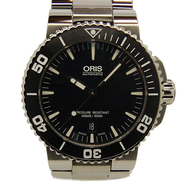 オリス　ORIS　アクイス　デイト　733 7653 4154　ブラック　USED　中古