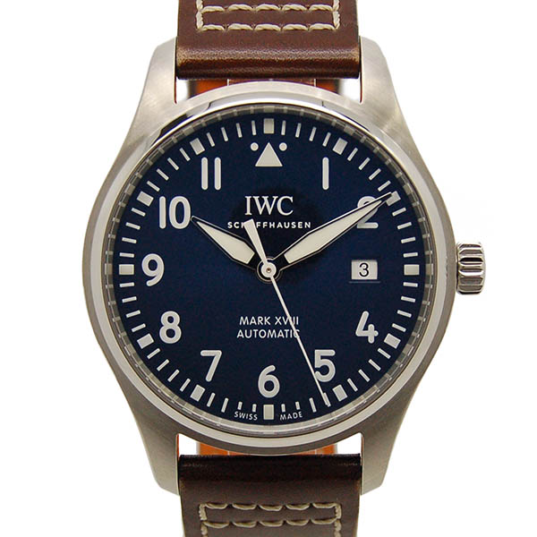 IWC　パイロットウォッチ　マーク18　プティ・プランス　IW327004　ブルー　革ベルト　USED　中古