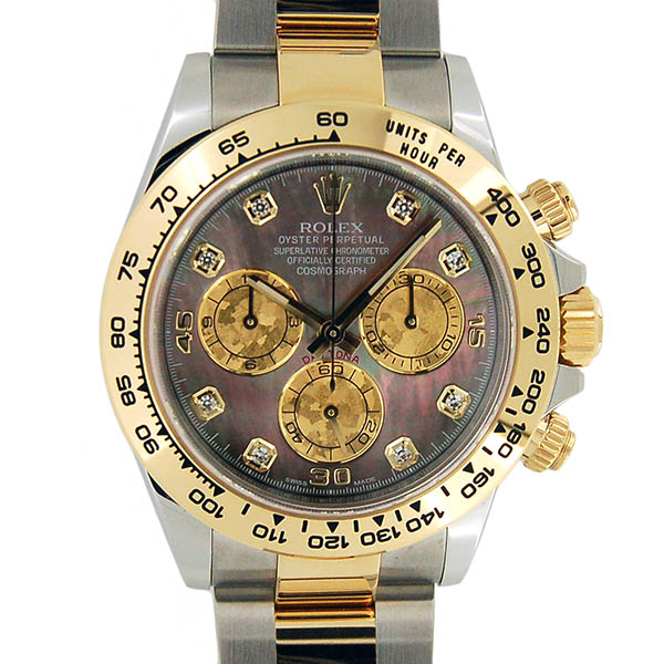 ロレックス　ROLEX　デイトナ　Ref.116503NG　18KYG×SS　ブラックシェル　8Pダイヤ　ランダム番　USED　中古
